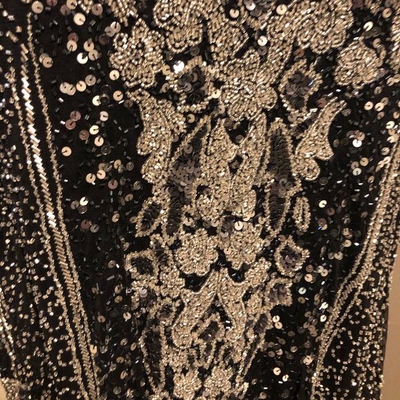 Primavera Couture Long Sleeve beaded fitted gown - Picture 6 of 7